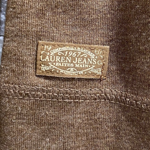 Ralph lauren brown elbow patch shoulder zip top - Picture 8 of 12